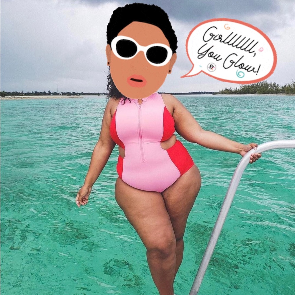 Eloquii Color block one piece swimsuit